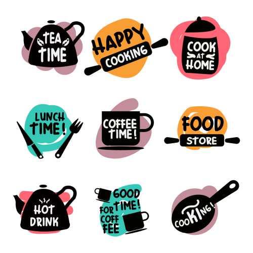 Set the Food letter logo.-svg